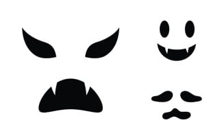 Black Cute ghost Vector icon design illustration v.13