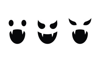 Black Cute ghost Vector icon design illustration v.14