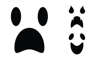 Black Cute ghost Vector icon design illustration v.15