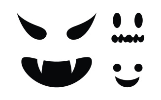 Black Cute ghost Vector icon design illustration v.16