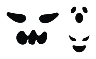 Black Cute ghost Vector icon design illustration v.17