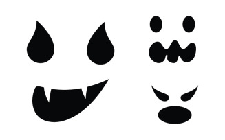 Black Cute ghost Vector icon design illustration v.18