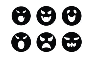 Black Cute ghost Vector icon design illustration v.20