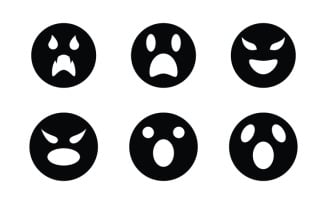 Black Cute ghost Vector icon design illustration v.21