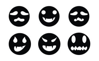 Black Cute ghost Vector icon design illustration v.22