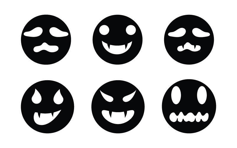 Black Cute ghost Vector icon design illustration v.22 Illustration