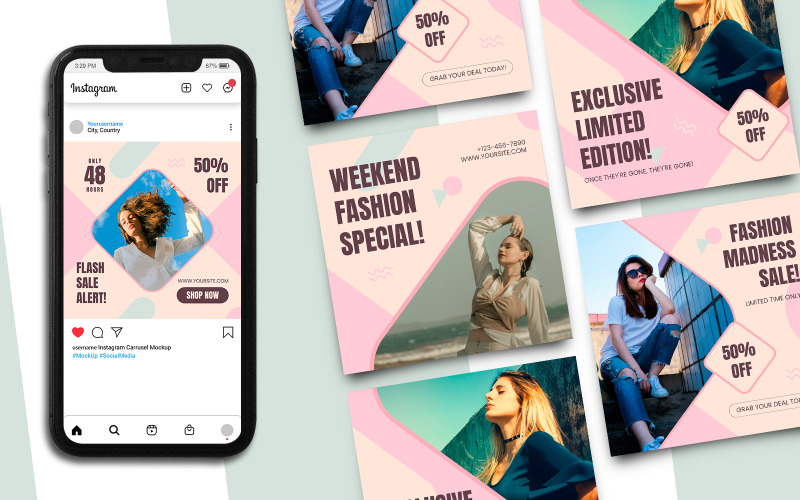 Fashion Sale Instagram Post Template 294 Social Media