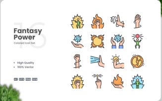16 Fantasy Power Icon Color Set