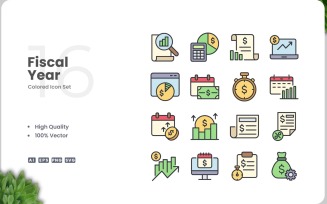 16 Fiscal Year Icon Color Set