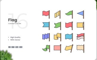 16 Flag Icon Color Collection
