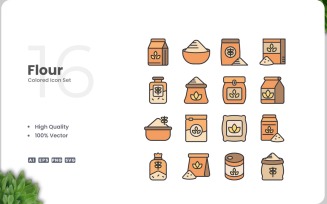 16 Flour Icon Color Collection