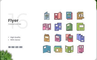 16 Flyer Icon Color Collection