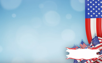 American flag with empty space for text