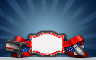 Blank american badge mockup, American award badge