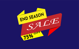 Discount End Season Sale Banner Tag with price 04
