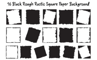 16 Black Rough Rustic Square Paper Background