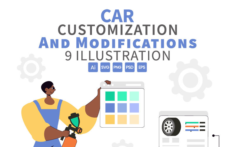 9 Car Customization and Modifications Illustration
