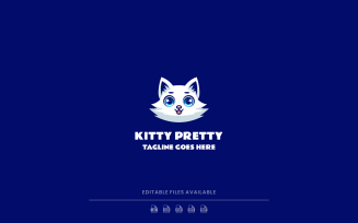 Kitty Pretty Simple Mascot Logo