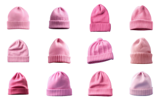 Pink beanie png bundle background