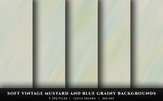 Soft Vintage Mustard and Blue Grainy Texture Backgrounds
