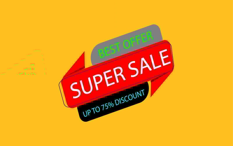 Super Sale Discount Marketing Banner Tag 02 Product Mockup