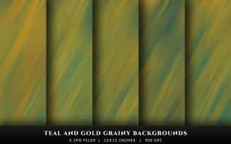 Teal and Gold Grainy Texture Backgrounds