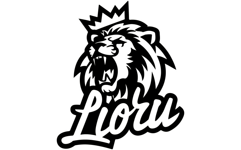 The logo is an illustration of a lion Illustration