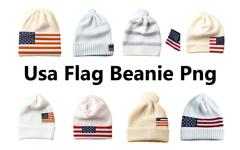 Usa flag beanie png design bundle Background