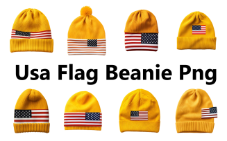 Usa yellow flag beanie png bundle