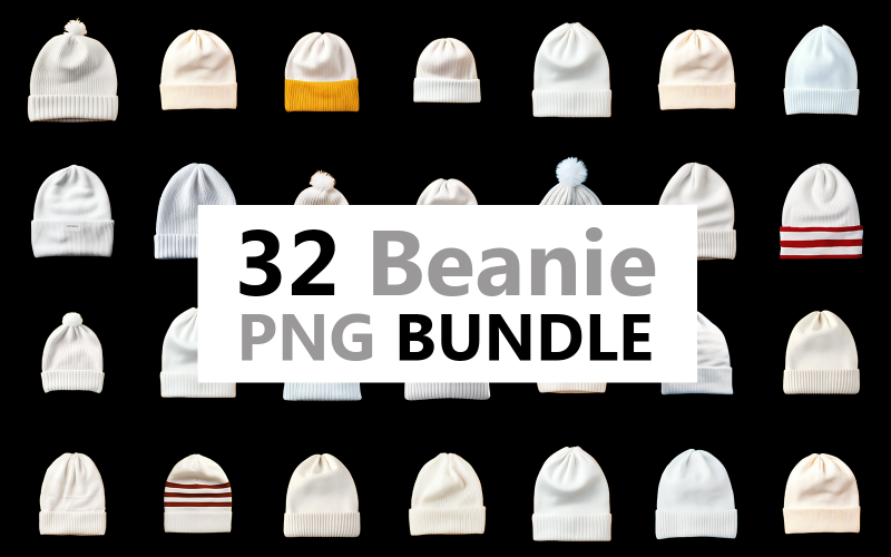 White beanie png bundle design Background