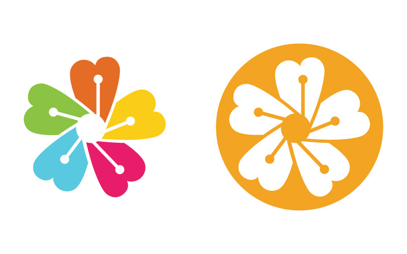 Flower Beauty icon design template illustration v.2 Logo Template