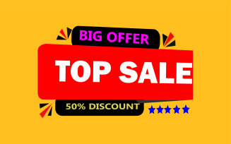 Discount Top Sale Banner Tag 10