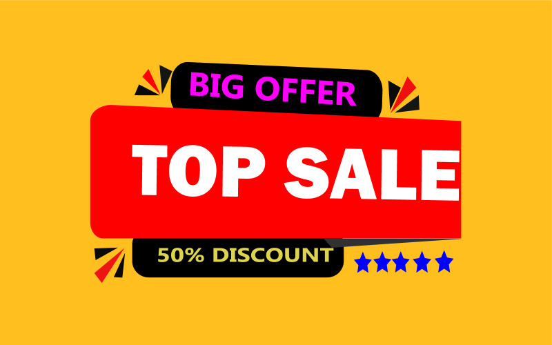 Discount Top Sale Banner Tag 10 Product Mockup