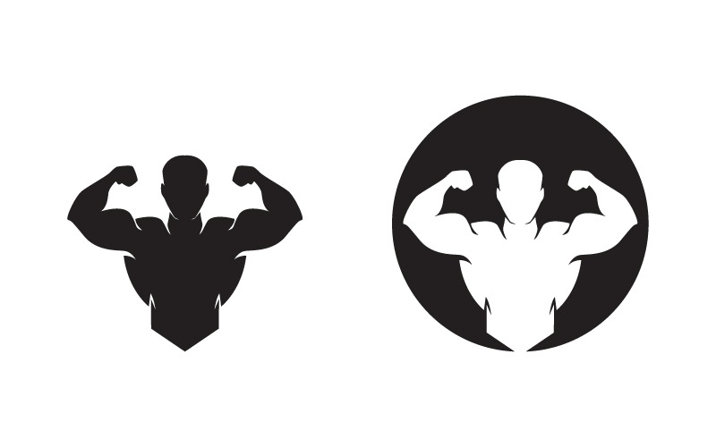 Human character for healthy fitness logo sign illustration v.10 Logo Template