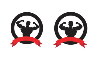 Human character for healthy fitness logo sign illustration v.11