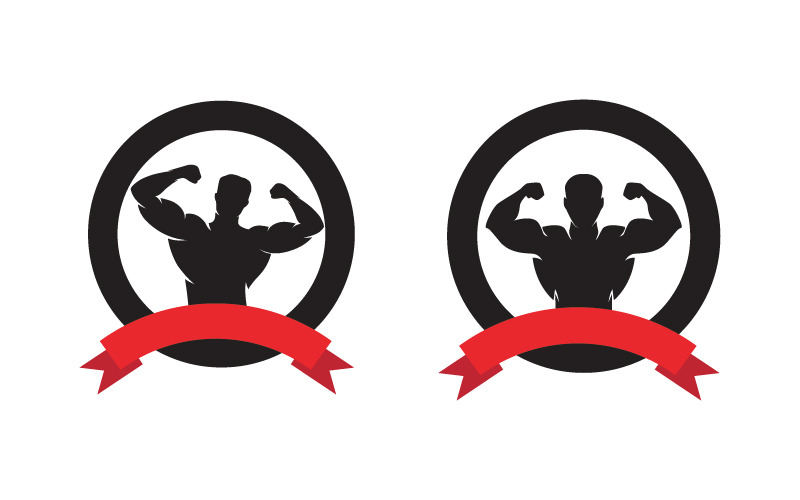 Human character for healthy fitness logo sign illustration v.11 Logo Template