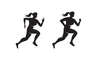 Human character for healthy fitness logo sign illustration v.12