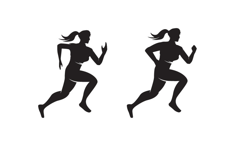 Human character for healthy fitness logo sign illustration v.12 Logo Template