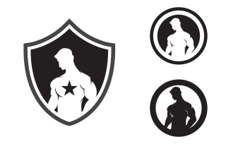 Human character for healthy fitness logo sign illustration v.1