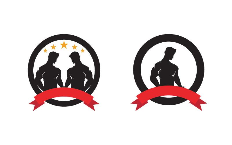 Human character for healthy fitness logo sign illustration v.2 Logo Template