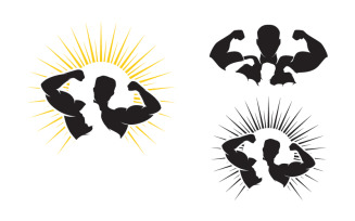 Human character for healthy fitness logo sign illustration v.4