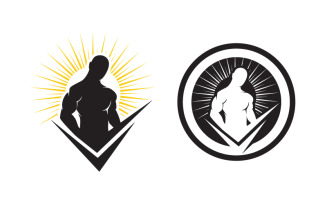 Human character for healthy fitness logo sign illustration v.5