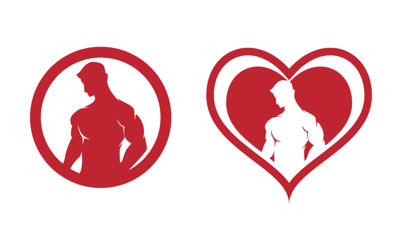 Human character for healthy fitness logo sign illustration v.6 Logo Template