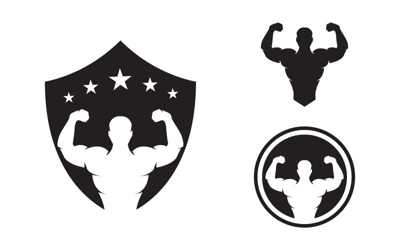 Human character for healthy fitness logo sign illustration v.8 Logo Template