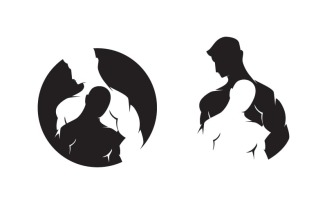 Human character for healthy fitness logo sign illustration v.9