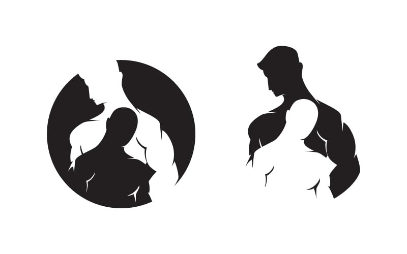 Human character for healthy fitness logo sign illustration v.9 Logo Template