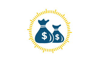 Money bag Business icon logo illustration design template v.1