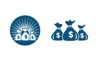 Money bag Business icon logo illustration design template v.2
