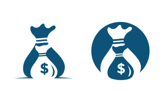 Money bag Business icon logo illustration design template v.3