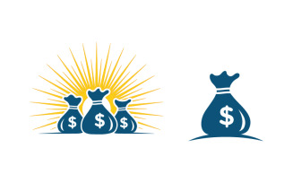 Money bag Business icon logo illustration design template v.4